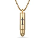 Carry Their Memory Close – Stainless Steel Cross Bullet Urn Necklace – For Honoring Loved Ones and Heroes - Image 2