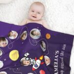 Embrace Their First Journey – Custom Photo & Name Baby Blanket – A Treasured Keepsake for Newborns’ Milestone Year - Image 2
