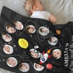 Embrace Their First Journey – Custom Photo & Name Baby Blanket – A Treasured Keepsake for Newborns’ Milestone Year - Image 3