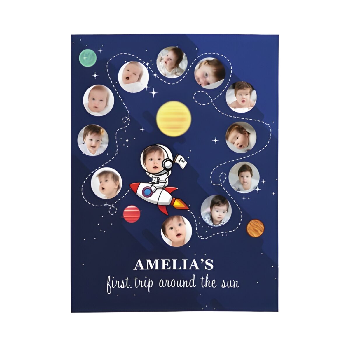 Custom photo baby blanket for newborns' first journey