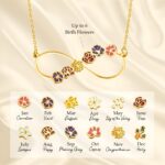 Embrace Eternal Bonds – Birth Flower Infinity Necklace with Custom Name – A Heartfelt Tribute for Mom and Daughter - Image 6