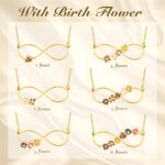 Embrace Eternal Bonds – Birth Flower Infinity Necklace with Custom Name – A Heartfelt Tribute for Mom and Daughter - Image 7