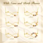 Embrace Eternal Bonds – Birth Flower Infinity Necklace with Custom Name – A Heartfelt Tribute for Mom and Daughter - Image 9