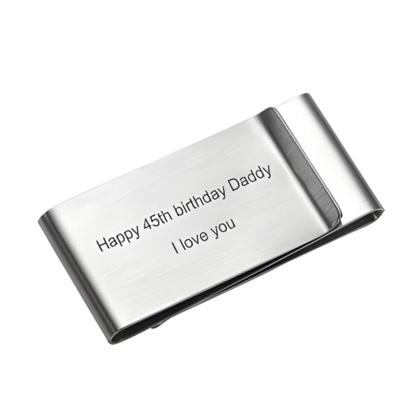 Personalized stainless steel money clip for him