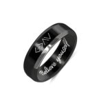 Engraved Christian ring for faith and strength