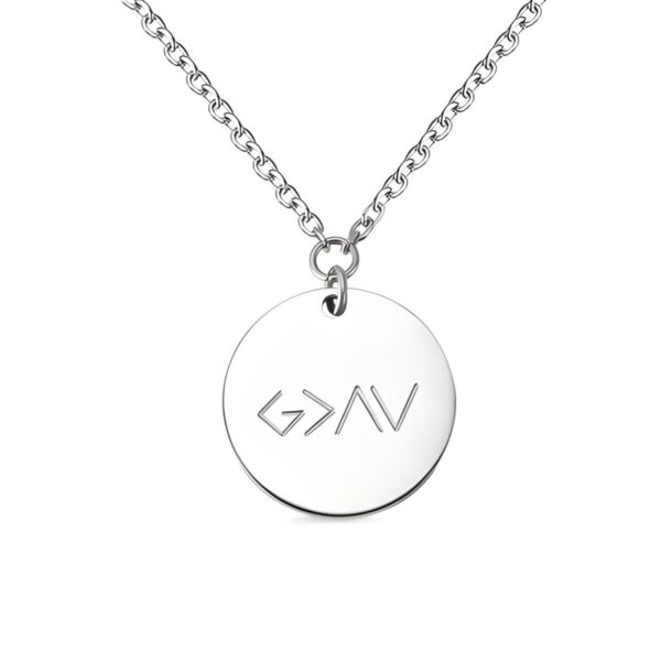 Engraved faith coin necklace for hope and strength