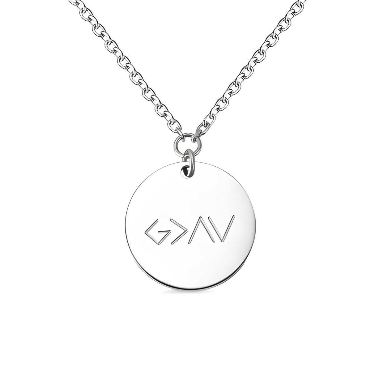 Engraved faith coin necklace for hope and strength