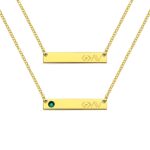 Carry Faith's Embrace – Bar Necklace with Birthstone – A Symbol of Strength for Every Journey - Image 2