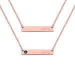 Carry Faith's Embrace – Bar Necklace with Birthstone – A Symbol of Strength for Every Journey - Image 3