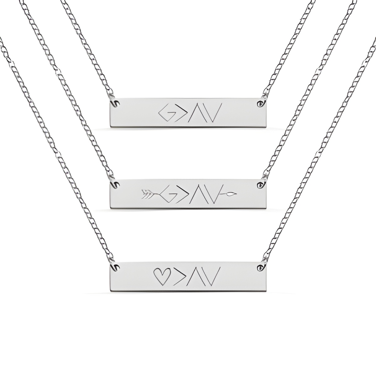 Inspirational bar necklace for faith and strength