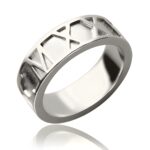 Roman Numerals Sterling Silver Band for cherished memories