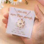 Embrace Your Radiance – Custom Name Daisy Necklace with Birthstone – A Loving Tribute for Her - Image 2