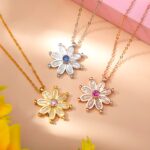 Embrace Your Radiance – Custom Name Daisy Necklace with Birthstone – A Loving Tribute for Her - Image 6