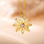 Embrace Your Radiance – Custom Name Daisy Necklace with Birthstone – A Loving Tribute for Her - Image 8