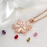 Embrace a Mother's Grace – Birthstone Star of Bethlehem Flower Necklace – A Heartfelt Tribute for Mom or Grandma - Image 3