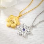 Embrace a Mother's Grace – Birthstone Star of Bethlehem Flower Necklace – A Heartfelt Tribute for Mom or Grandma - Image 4