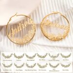Celebrate Your Story – Custom Birthflower Name Hoop Earrings – A Cherished Gift for Her - Image 4