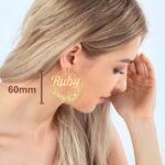 Celebrate Your Story – Custom Birthflower Name Hoop Earrings – A Cherished Gift for Her - Image 6