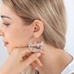 Celebrate Your Story – Custom Birthflower Name Hoop Earrings – A Cherished Gift for Her - Image 8