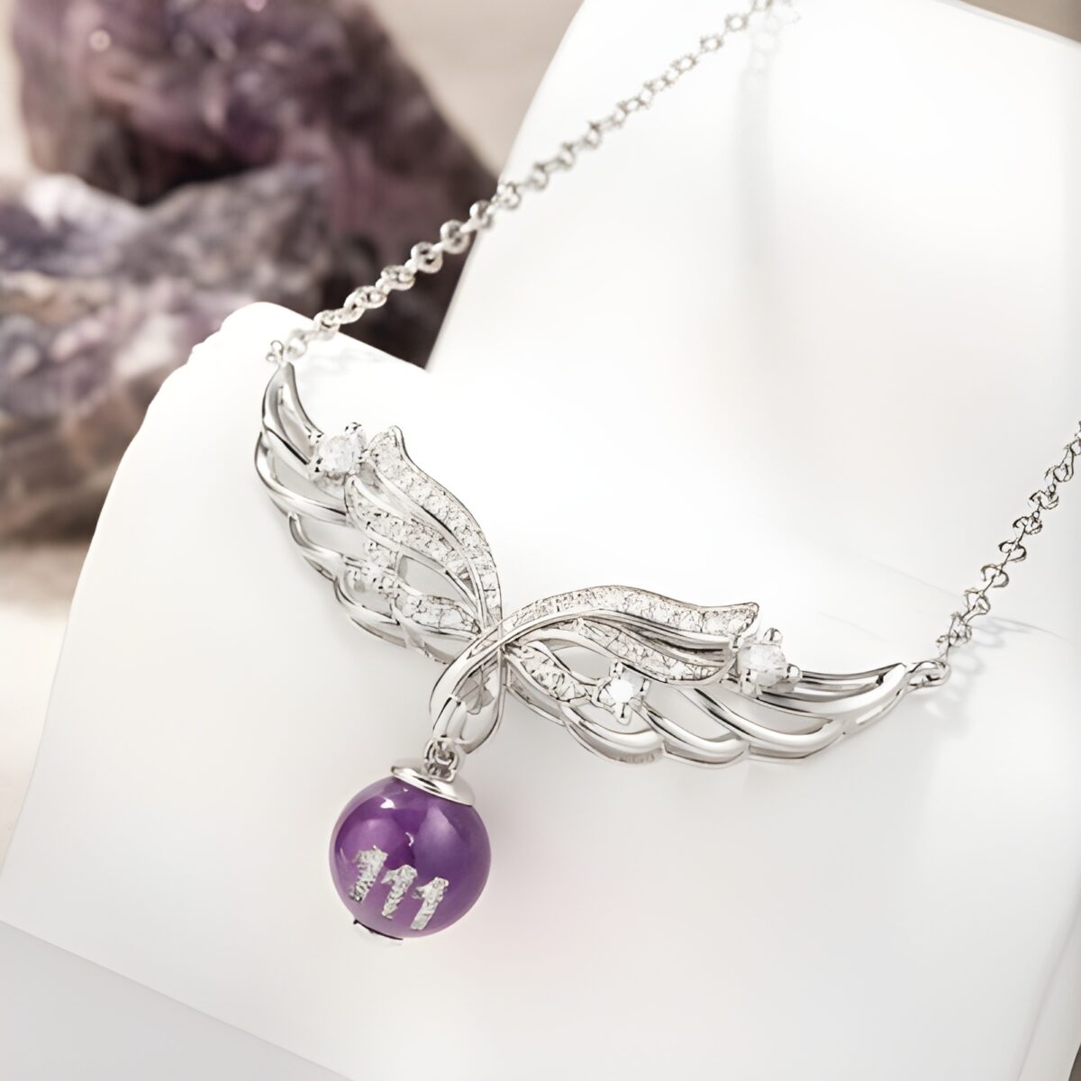 Angel Wings Crystal Necklace for Mom
