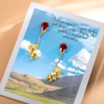Embrace Dreams in Silver – Highland Cow Stud Earrings with Birthstone Balloons – A Cherished Gift for Loved Ones - Image 3