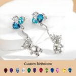 Embrace Dreams in Silver – Highland Cow Stud Earrings with Birthstone Balloons – A Cherished Gift for Loved Ones - Image 4