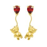Highland cow stud earrings with birthstone balloons