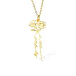 Embrace Two Souls United – Birth Flower Name Necklace – A Cherished Keepsake for Loved Ones - Image 11
