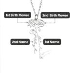 Embrace Two Souls United – Birth Flower Name Necklace – A Cherished Keepsake for Loved Ones - Image 8