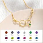 Embrace Joy’s Chemistry – Birthstone Serotonin Molecule Necklace – A Thoughtful Treasure for Her and Mom - Image 3