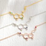 Embrace Joy’s Chemistry – Birthstone Serotonin Molecule Necklace – A Thoughtful Treasure for Her and Mom - Image 4
