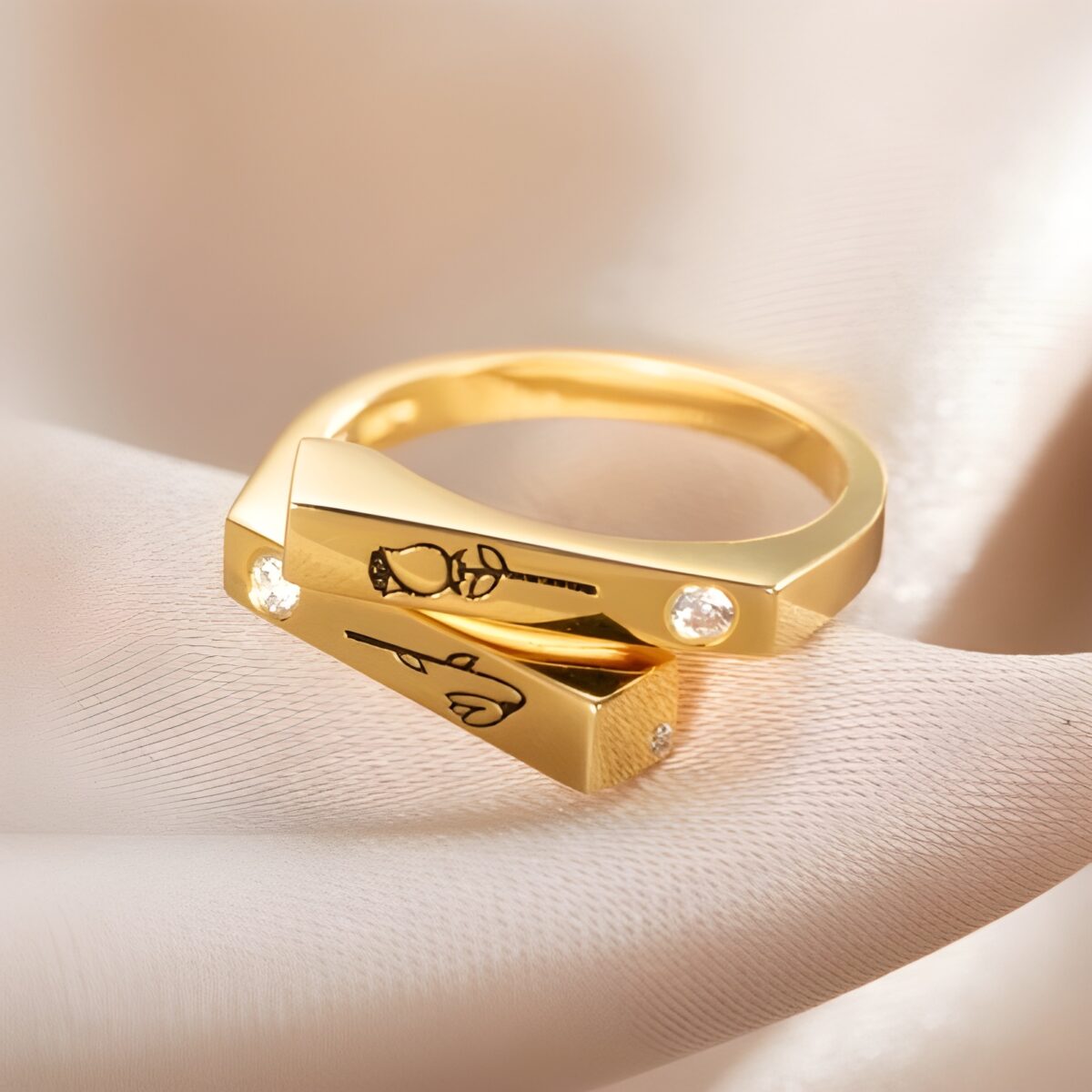 Custom birthflower and birthstone ring for cherished bonds