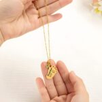 Embrace New Life’s First Steps – Engraved Baby Birth Stats Necklace with Birthstone – A Cherished Keepsake for New Moms - Image 4