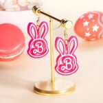 Personalized Bunny Earrings – Custom Initial Acrylic Dangle For Easter Parties & Gifts (For Girls & Adults) - Image 2