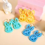 Personalized Bunny Earrings – Custom Initial Acrylic Dangle For Easter Parties & Gifts (For Girls & Adults) - Image 3
