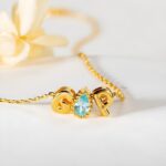 Celebrate Her Story – Custom Double Bubble Letter Necklace with Birthstone – A Cherished Keepsake for Every Special Moment - Image 2