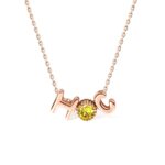 Celebrate Her Story – Custom Double Bubble Letter Necklace with Birthstone – A Cherished Keepsake for Every Special Moment - Image 11