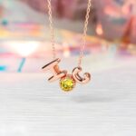 Celebrate Her Story – Custom Double Bubble Letter Necklace with Birthstone – A Cherished Keepsake for Every Special Moment - Image 3