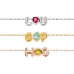Celebrate Her Story – Custom Double Bubble Letter Necklace with Birthstone – A Cherished Keepsake for Every Special Moment - Image 8