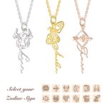 Custom zodiac name necklace in sterling silver