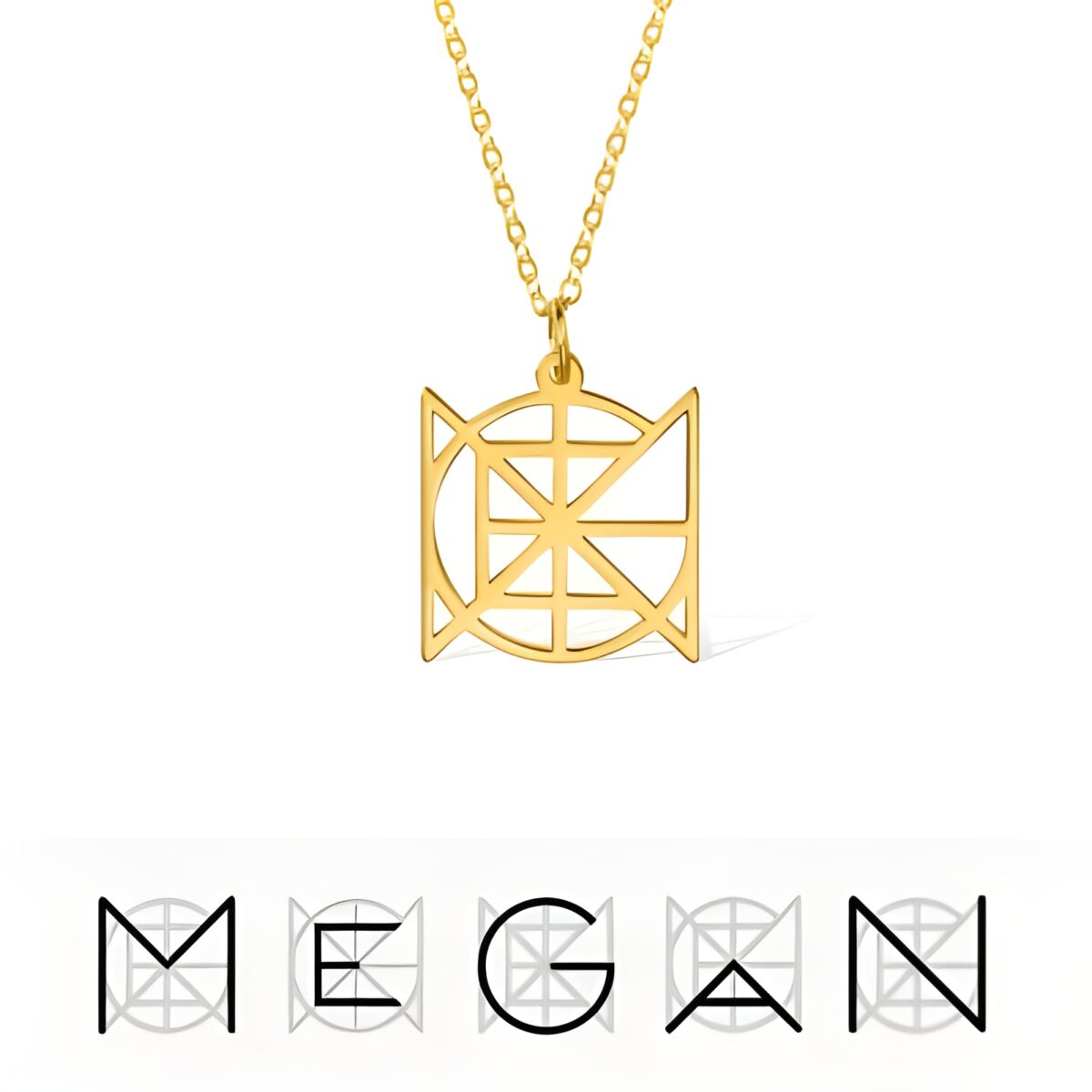 Custom monogram nameplate necklace celebrating identity