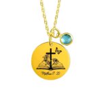 Embrace Faith and Growth – Engraved Open Bible Cross Necklace with Birth Flower and Stone – A Spiritual Keepsake for Loved Ones - Image 13