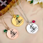 Embrace Faith and Growth – Engraved Open Bible Cross Necklace with Birth Flower and Stone – A Spiritual Keepsake for Loved Ones - Image 3
