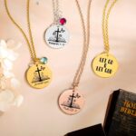 Embrace Faith and Growth – Engraved Open Bible Cross Necklace with Birth Flower and Stone – A Spiritual Keepsake for Loved Ones - Image 4