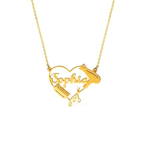 Personalized heart necklace for hairdressers