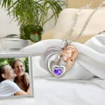 Embrace the Eternal Bond – Heart Birthstone Necklace for Mom and Daughter – A Timeless Celebration of Love - Image 3