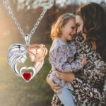 Embrace the Eternal Bond – Heart Birthstone Necklace for Mom and Daughter – A Timeless Celebration of Love - Image 4