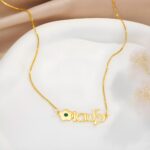 Embrace Heritage and Grace – Custom Hebrew Name Necklace with Birthstone Flower – A Cherished Keepsake for Her Special Moments - Image 2