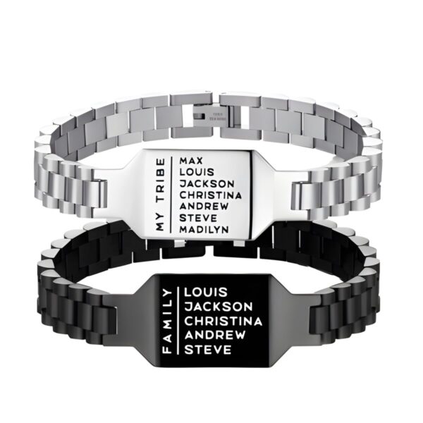 Custom Family ID Bracelet for Dad's cherished moments