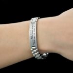 Whispered Secrets in Steel – Morse Code Bracelet for Him – A Timeless Tribute for Father, Husband, or Grandpa - Image 4